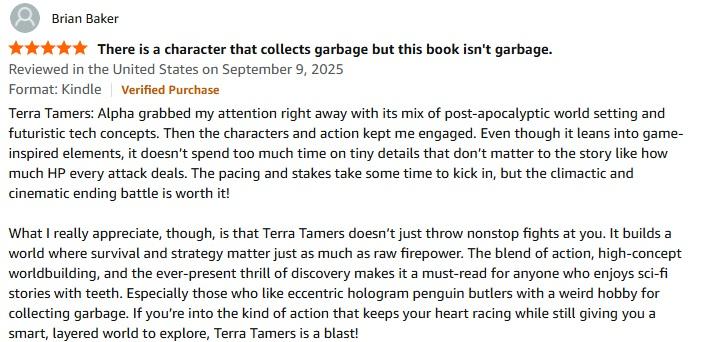 Verified Purchase Amazon Review for Terra Tamers: Alpha